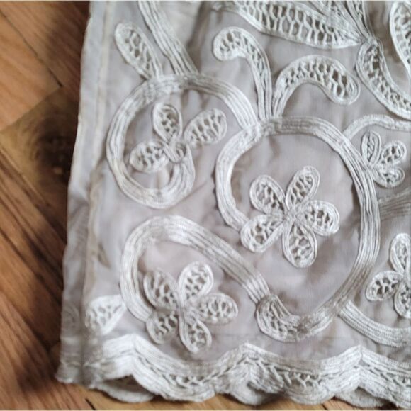 Sundance Soutache Classic Champagne Shift Sheath Dress Medium - Picture 3 of 9